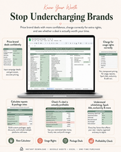 Load image into Gallery viewer, Influencer Brand Deal Pricing Calculator &amp; Workbook for Content Creators, UGC, Cosplay. Google Sheets &amp; Excel
